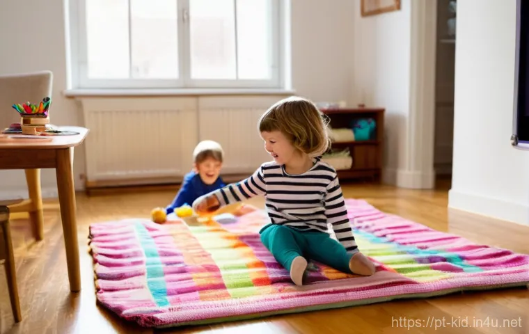 영유아 기초 체력 키우기 - **Prompt:** A heartwarming, cinematic image of a happy family of four (parents in their 30s-40s, a b...