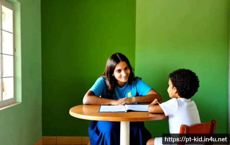 Home 15 아동 권리와 보호 - Photorealistic Brazilian child protection scene in a bright, welcoming community support center, car...